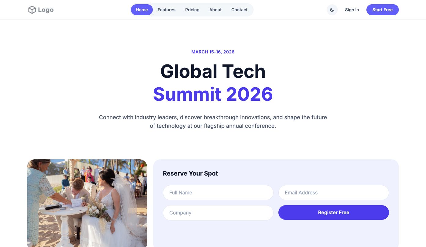 Conference Event Template preview