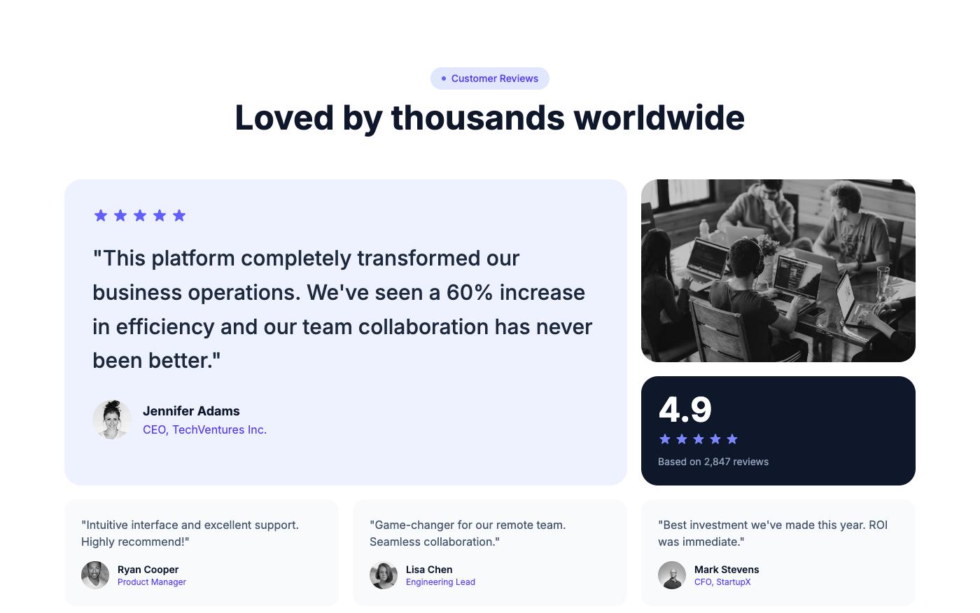 Tailwind CSS Testimonial Section Examples (Free Code)